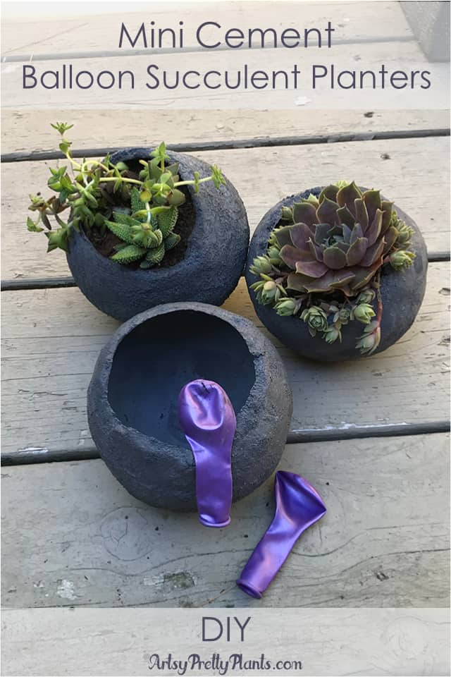Cement Balloon Planters Mini's DIY A Step By Step Tutorial