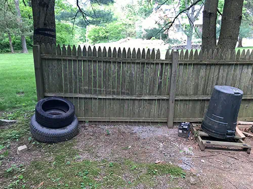 empty space ready for cinder block planter wall