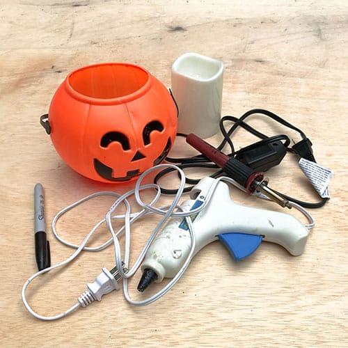 materials for  diy cement jack o' lantern