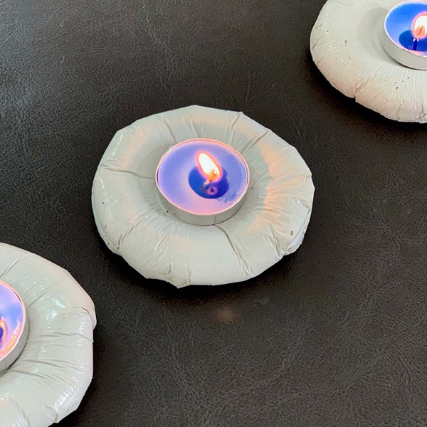 Cement Tealight Candle Holders (from Sandwich Bags!)