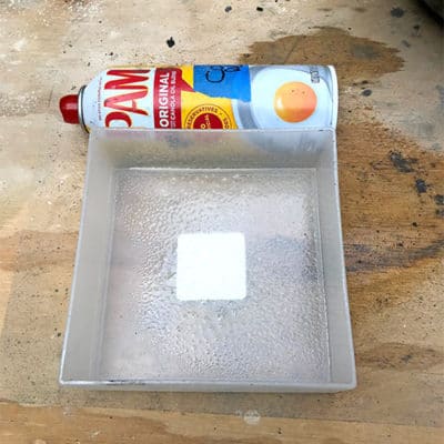 diy concrete wall art step with lubricated container