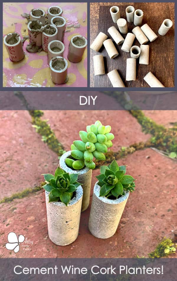 concrete wine cork planters tutorial
