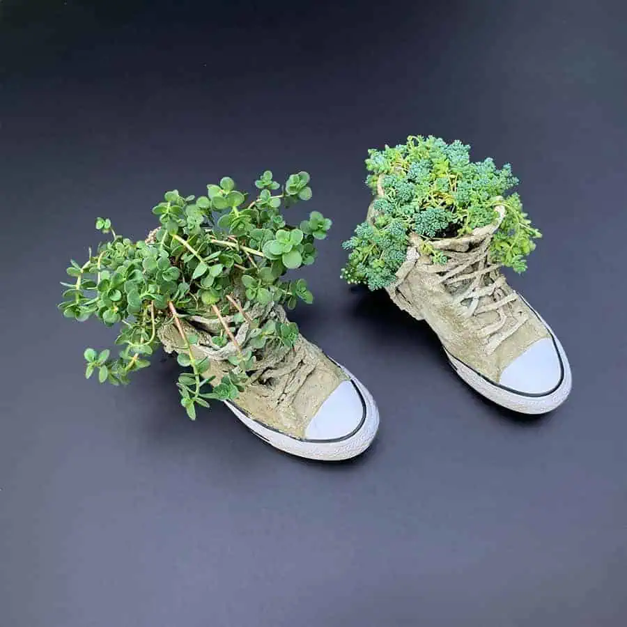 Sneaker Planter – High Top in Resin, Plaster or Cement - Art Beat Box