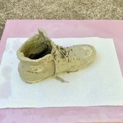 sneaker coated in cement