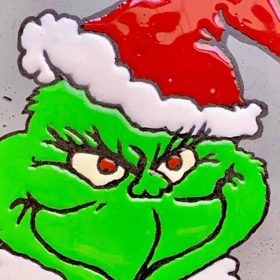 DIY Cement Grinch Decor with resin