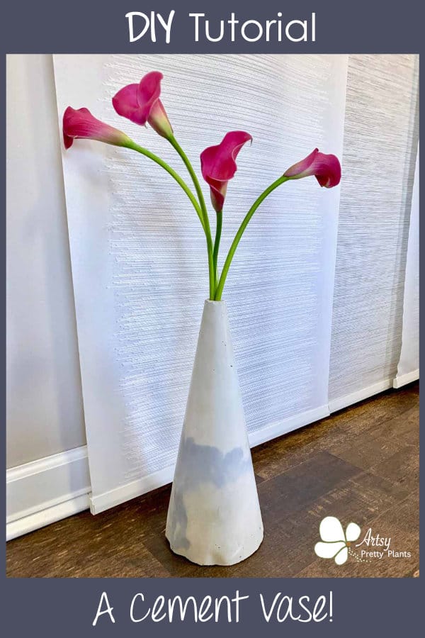 how to make a DIY Cement Cone Vase