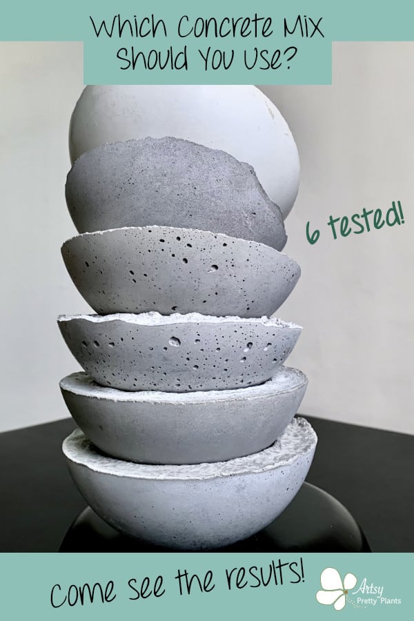 6 cement mixes compared in stacked bowls