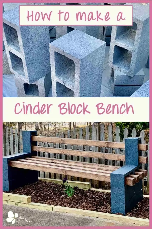 DIY Cinder Block Bench: Cute Outdoor Seating - Artsy Pretty Plants