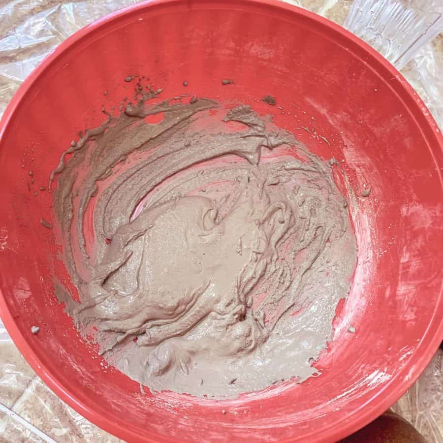 thin consistency of cement mix in bowl