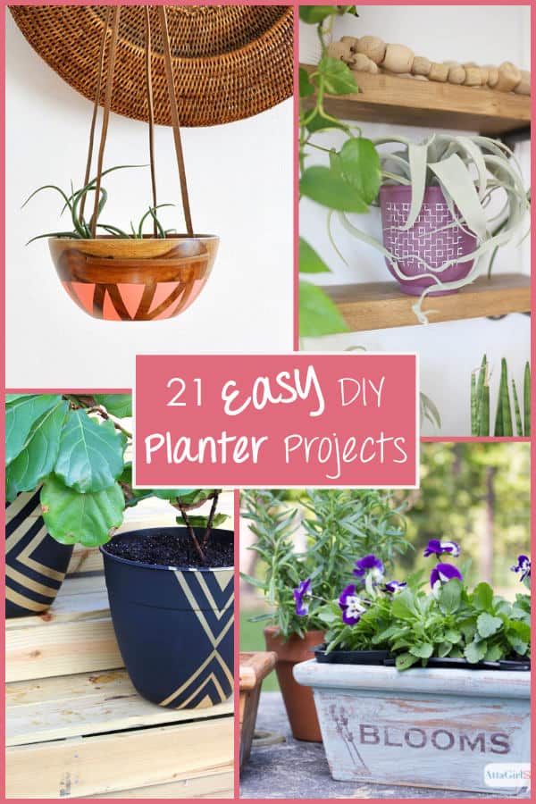 21 Easy DIY Planter Projects 4 different types of planters