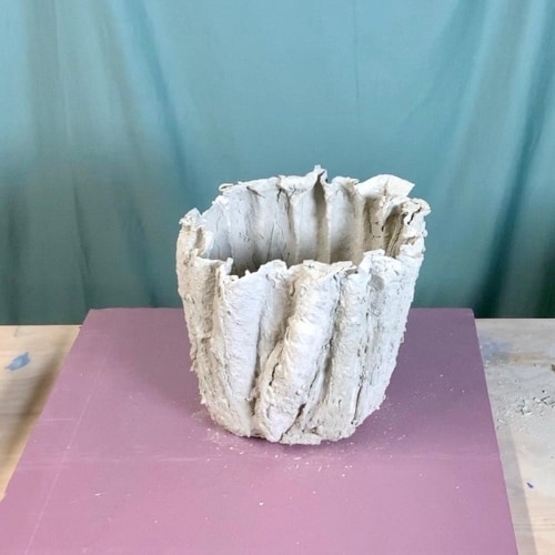 Finished Cement Fabric Flower Pot