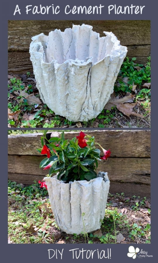 DIY Planter With Fabric & Cement