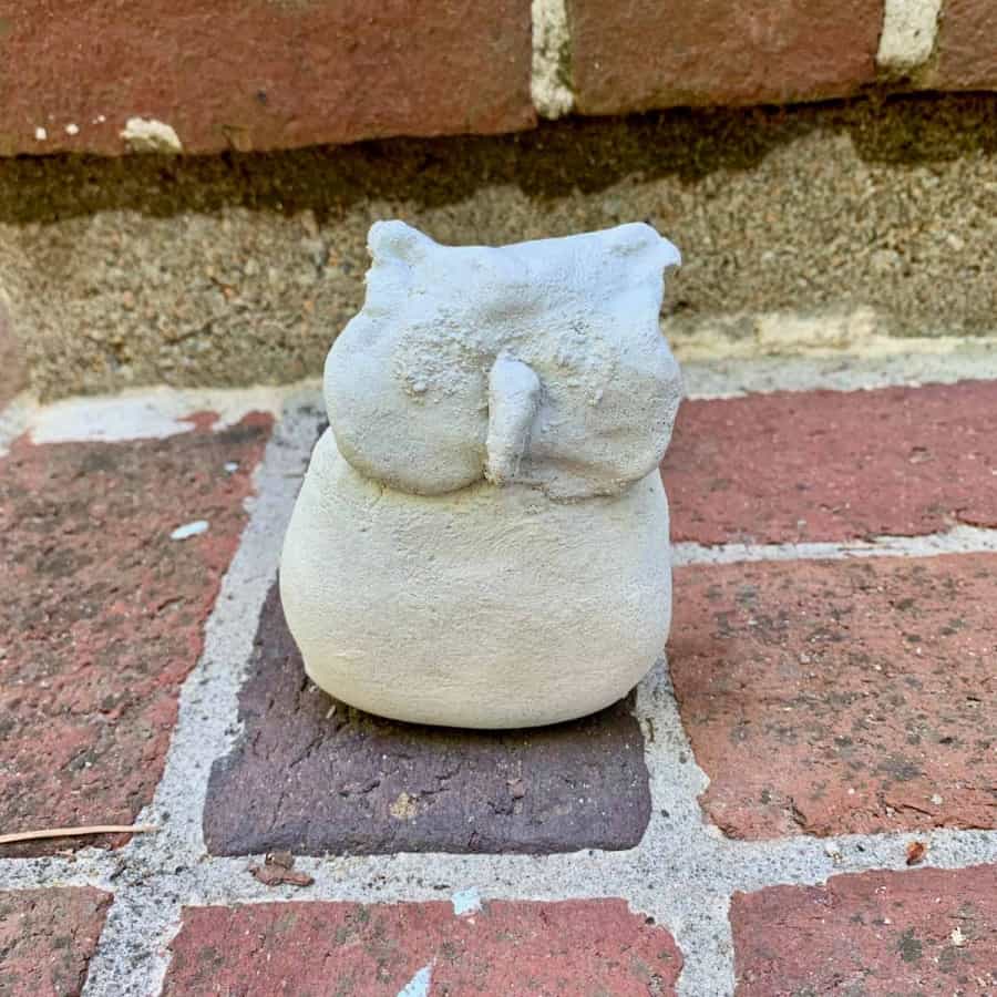 version 1 of concrete garden owl statue