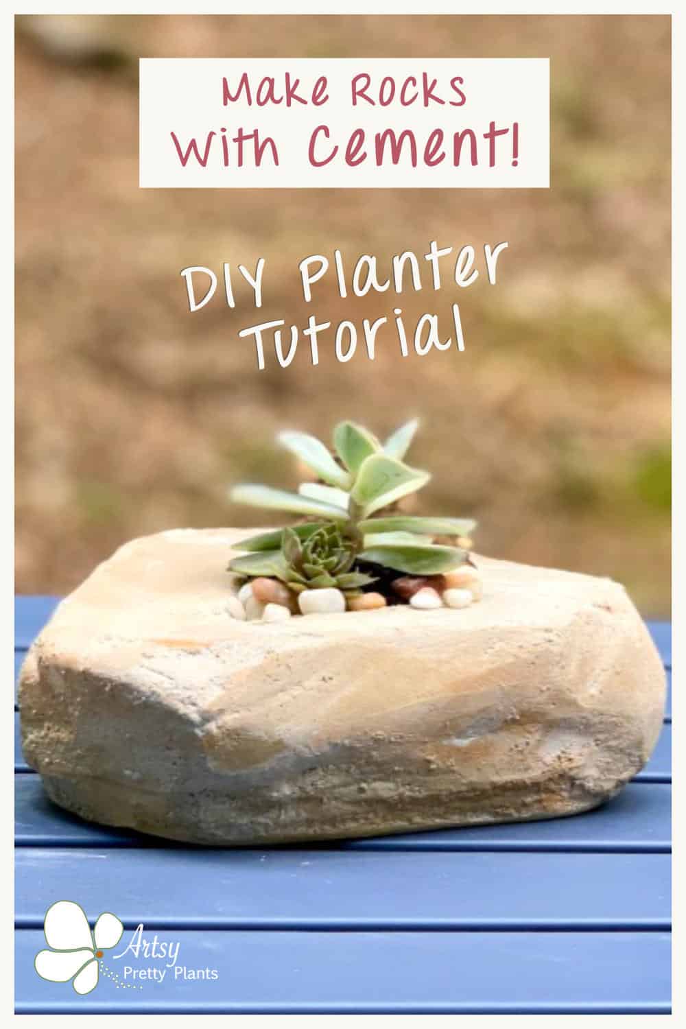 Make A DIY Faux Rock Planter From Cement Artsy Pretty Plants