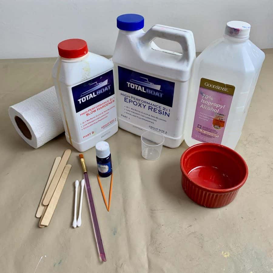 resin painting materials for the concrete planter