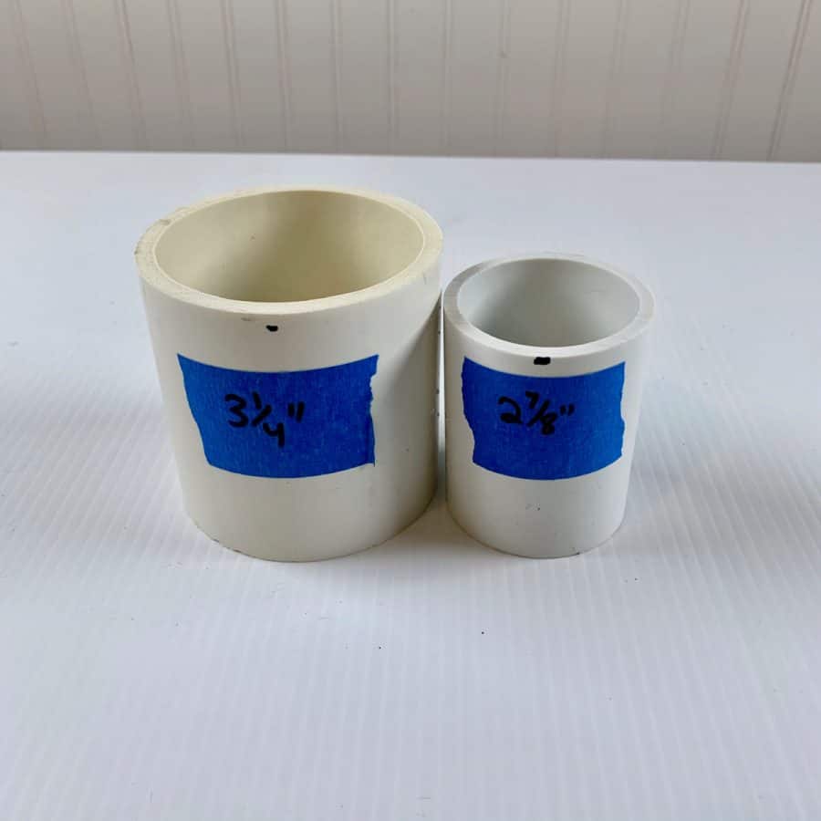 pvc pipe cut to 2 different sizes