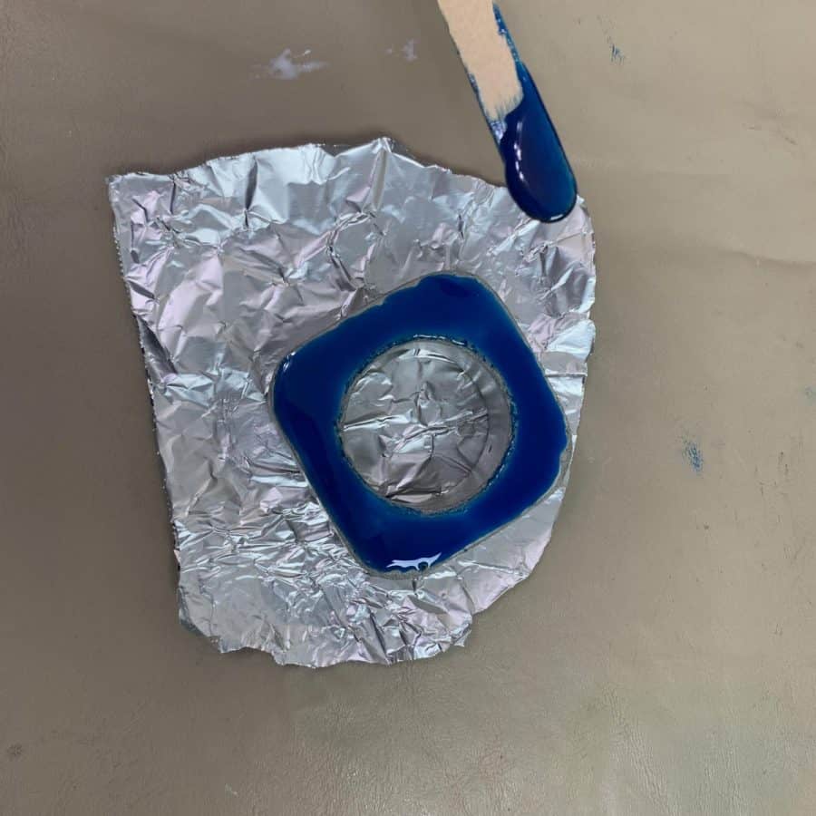 craft stick painting blue side of napkin ring