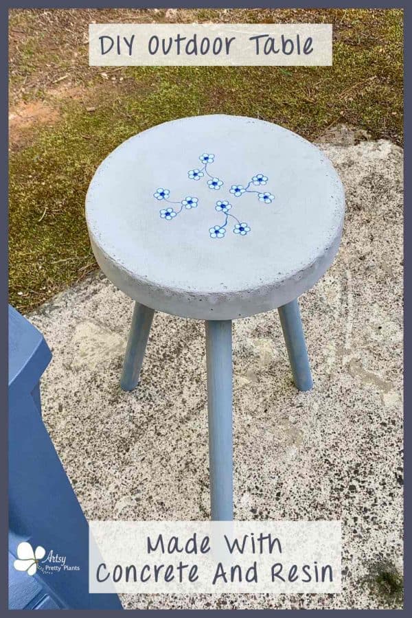 Outdoor DIY Concrete Side Table & Stool With Flowers