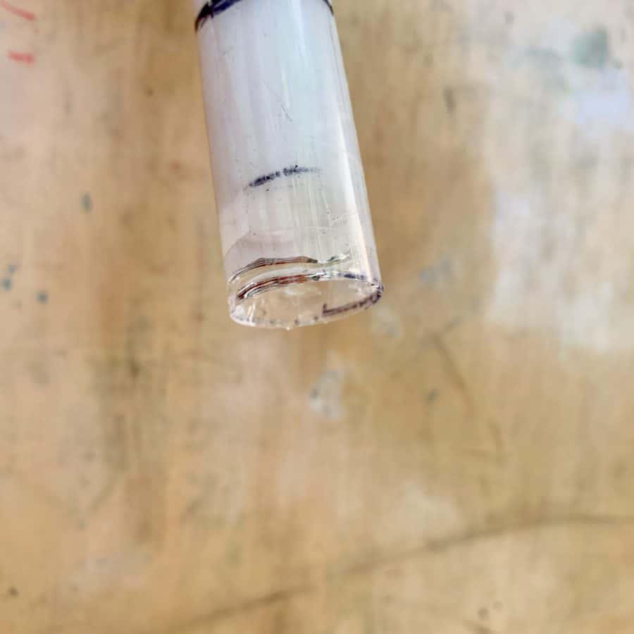 space left at bottom of taped cylinder
