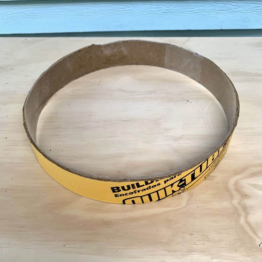cardboard ring for side table with acetate lining