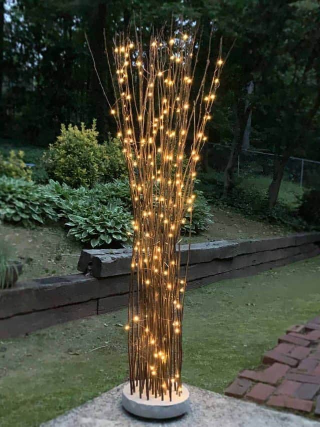 DIY Twig Lights Stand Story