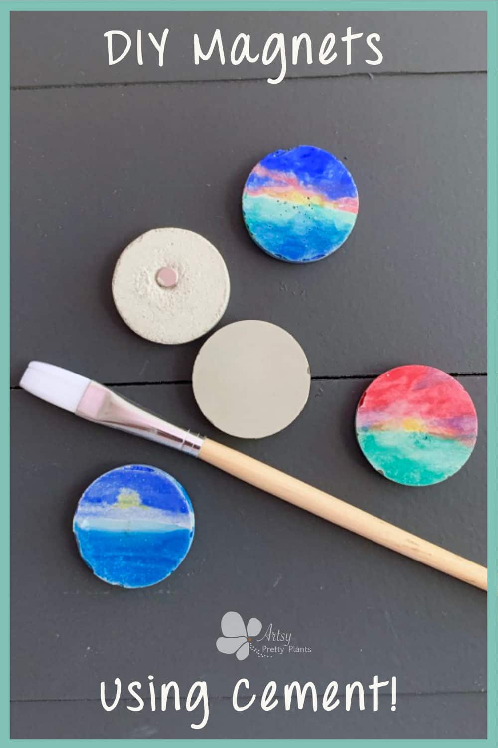 DIY Cement Magnets With Sunsets