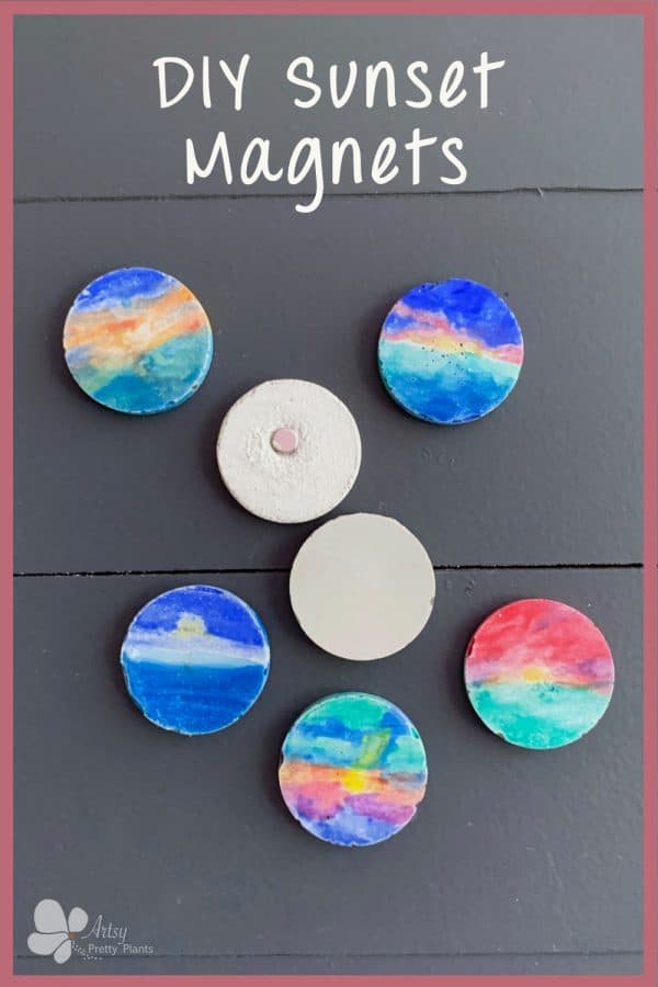 DIY Cement Magnets With Sunsets
