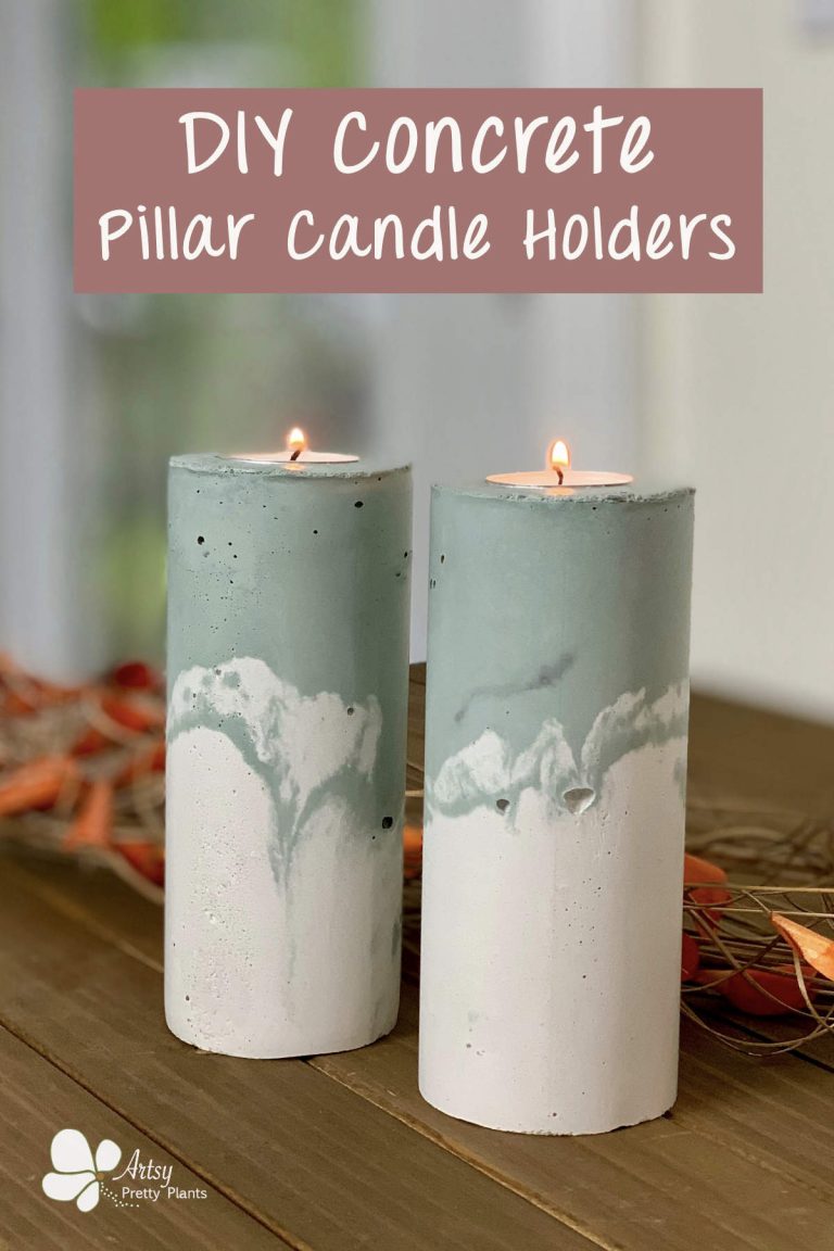 DIY Concrete Pillar Candle Holders Artsy Pretty Plants
