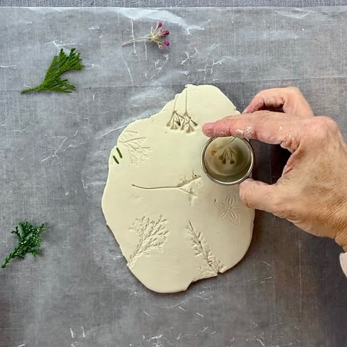cutting hole in air dry clay