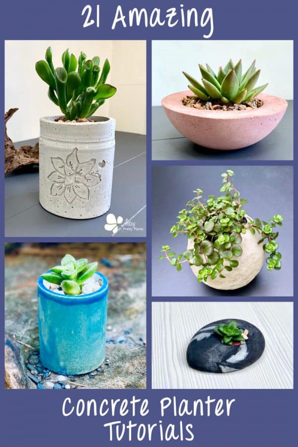 21 Unique DIY Concrete Planters To Make