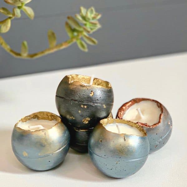 Spherical DIY Concrete Candle (Easy!) Artsy Pretty Plants