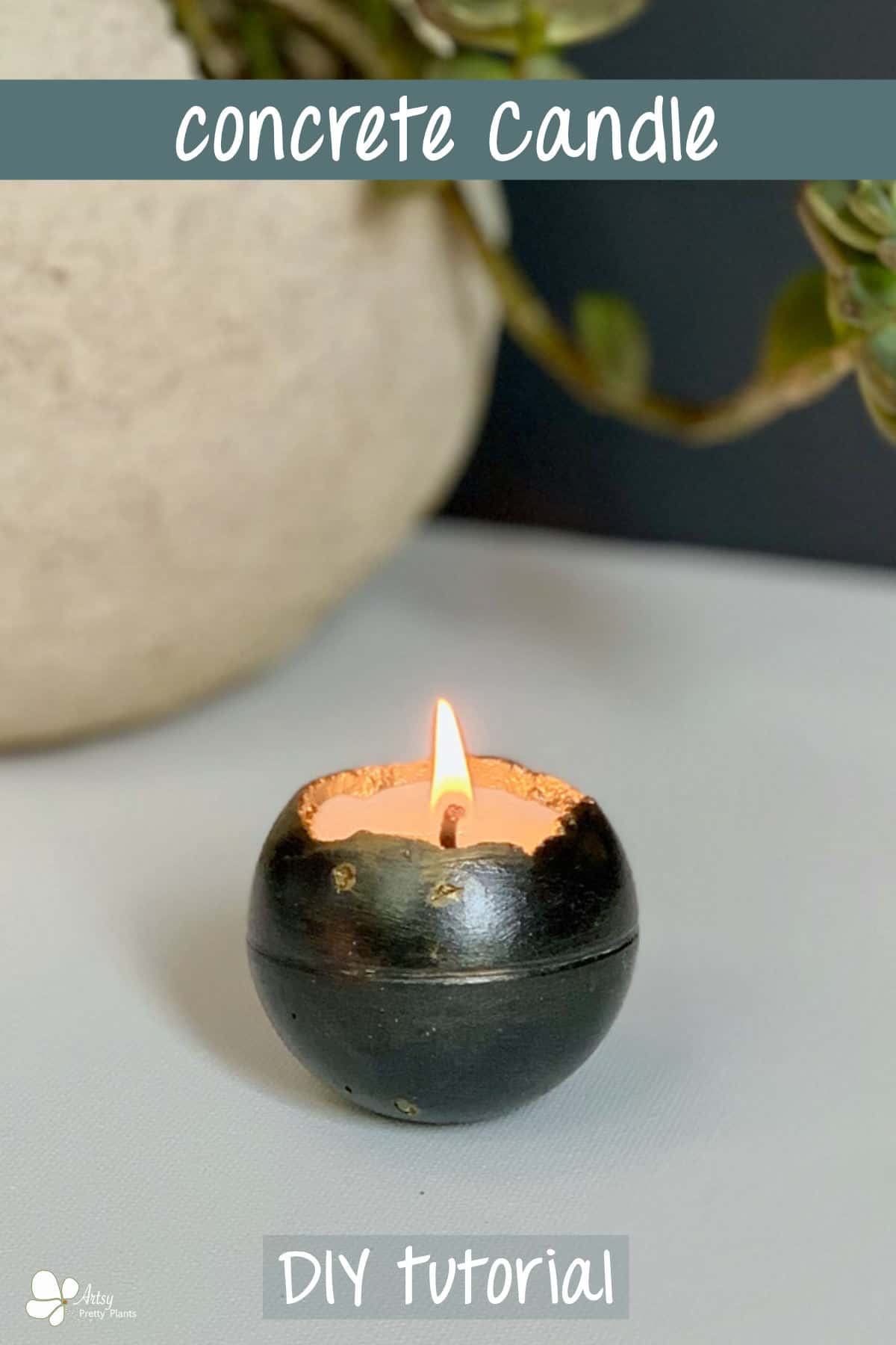 Concrete Candle Easy DIY Artsy Pretty Plants