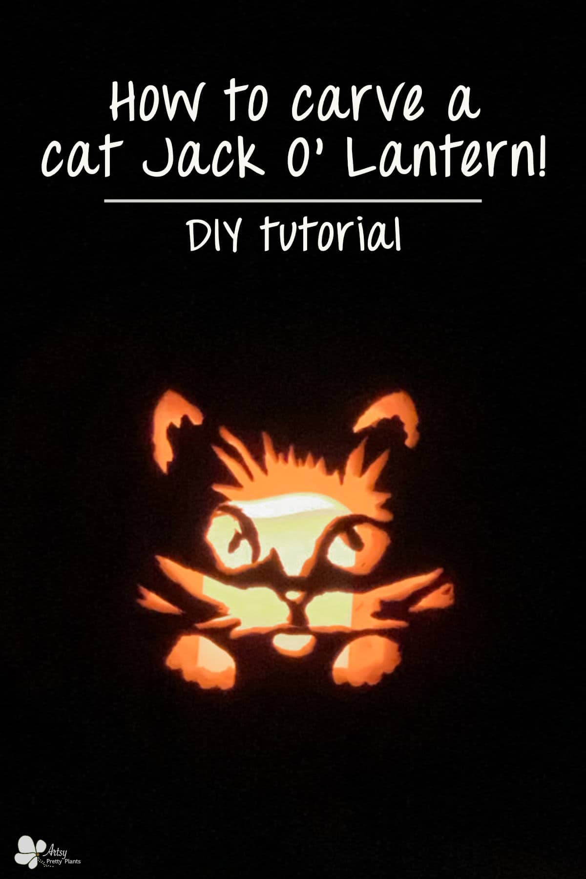How To Make A Cute Cat Jack O’ Lantern DIY - Artsy Pretty Plants