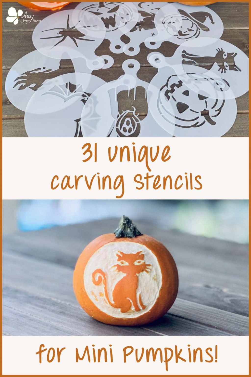 31 Mini Pumpkin Stencils For Carving - Artsy Pretty Plants