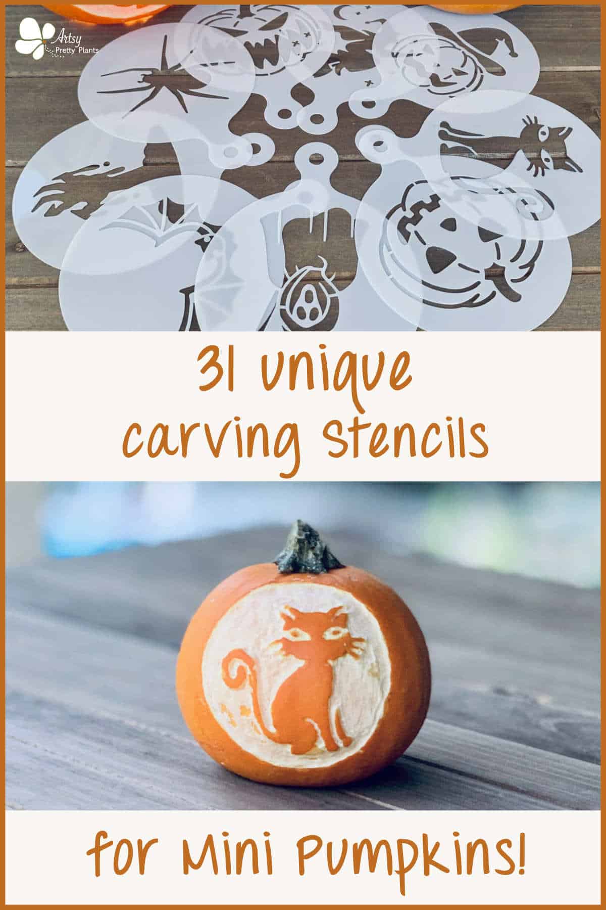 31 Mini Pumpkin Stencils For Carving - Artsy Pretty Plants