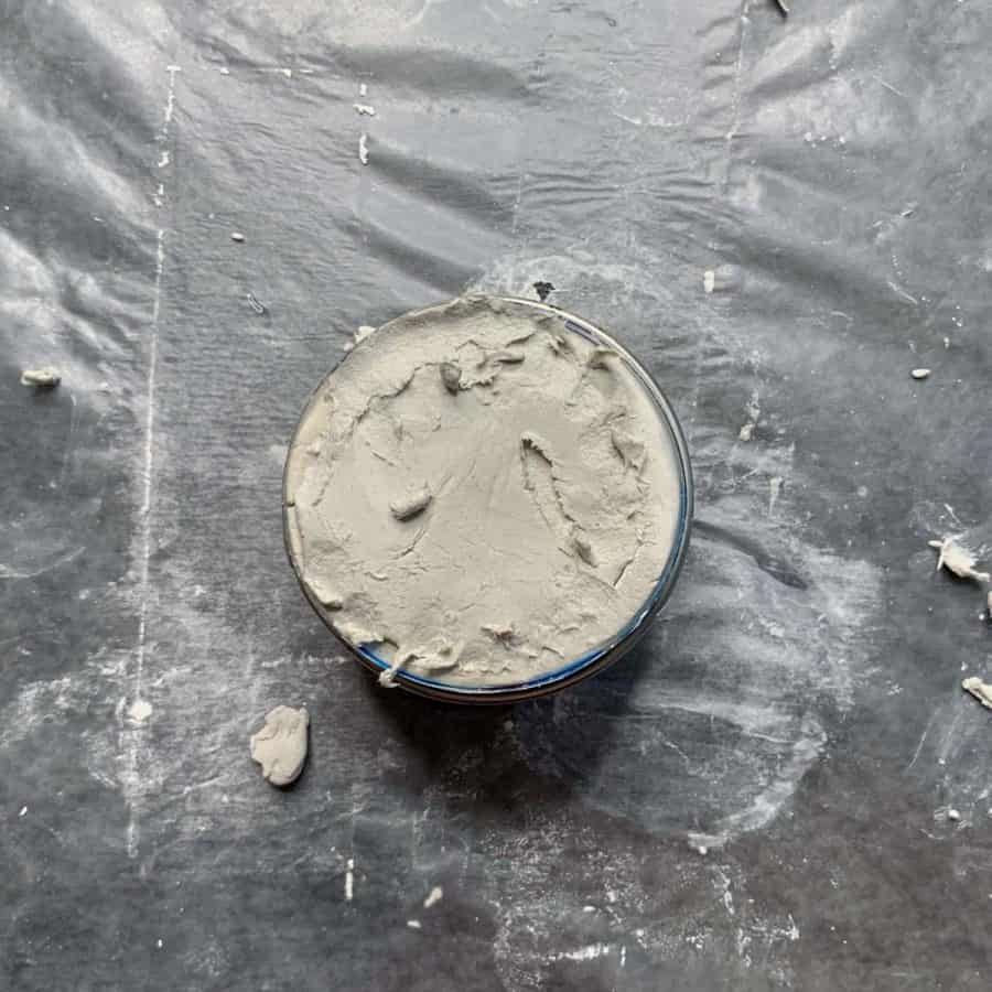 air dry clay base seams being covered with clay pieces
