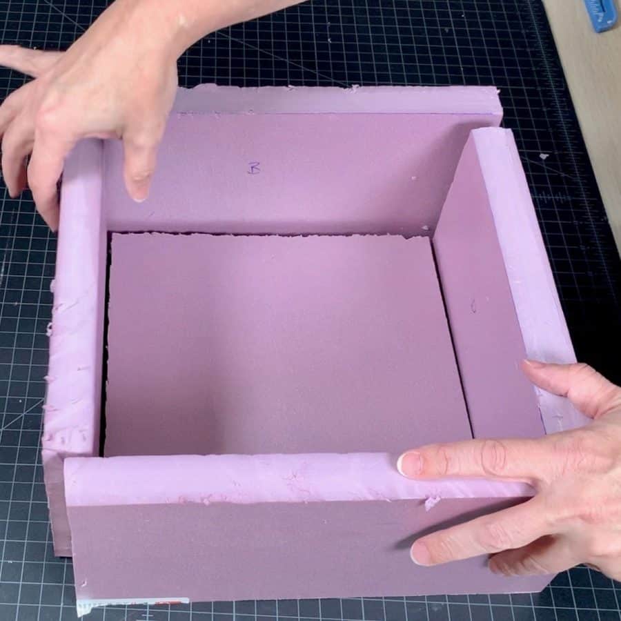 testing fit of silicone form box