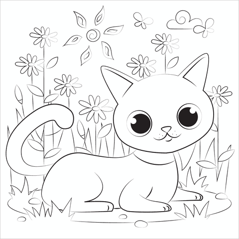 free printable cat coloring pages for adults