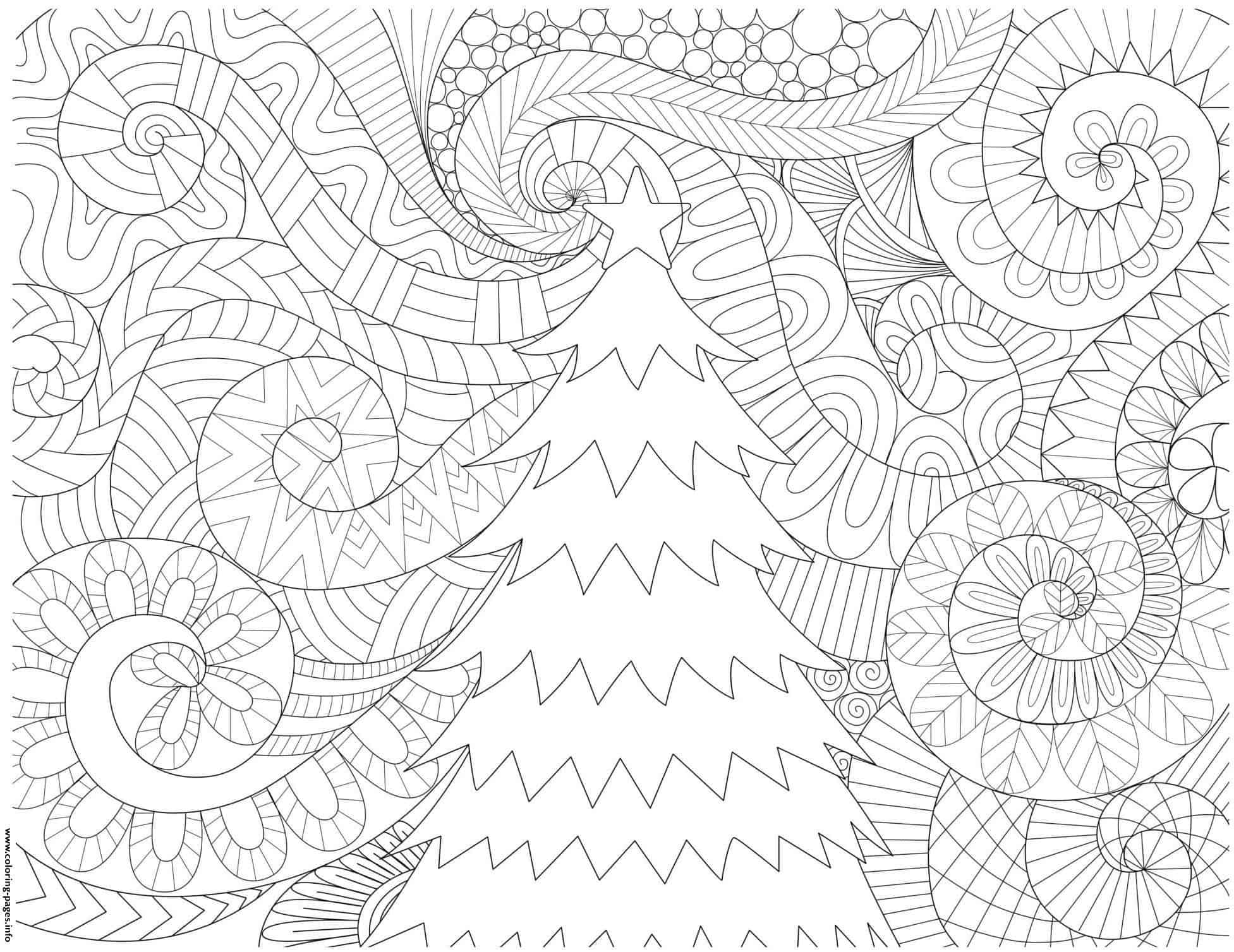 Free & Easy To Print Adult Christmas Coloring Pages - Tulamama