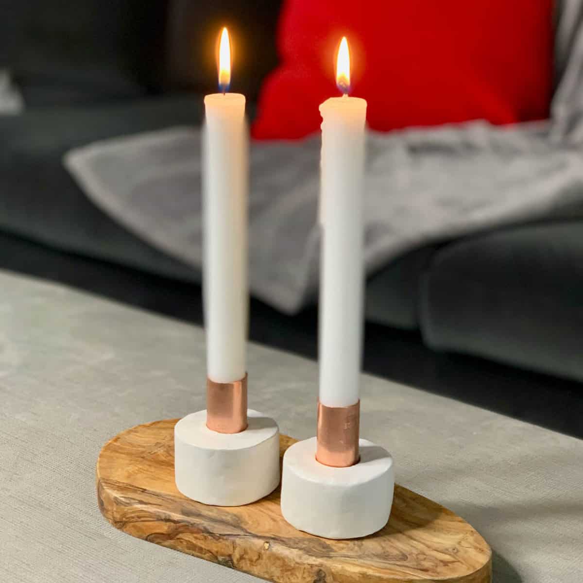 DIY Clay Candlestick Holders