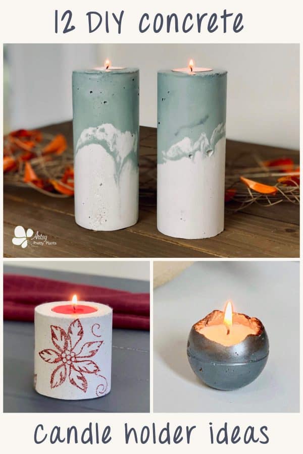12 Amazing Concrete Candle Holder Ideas Artsy Pretty Plants - 3 Wick Candle Holder Diy