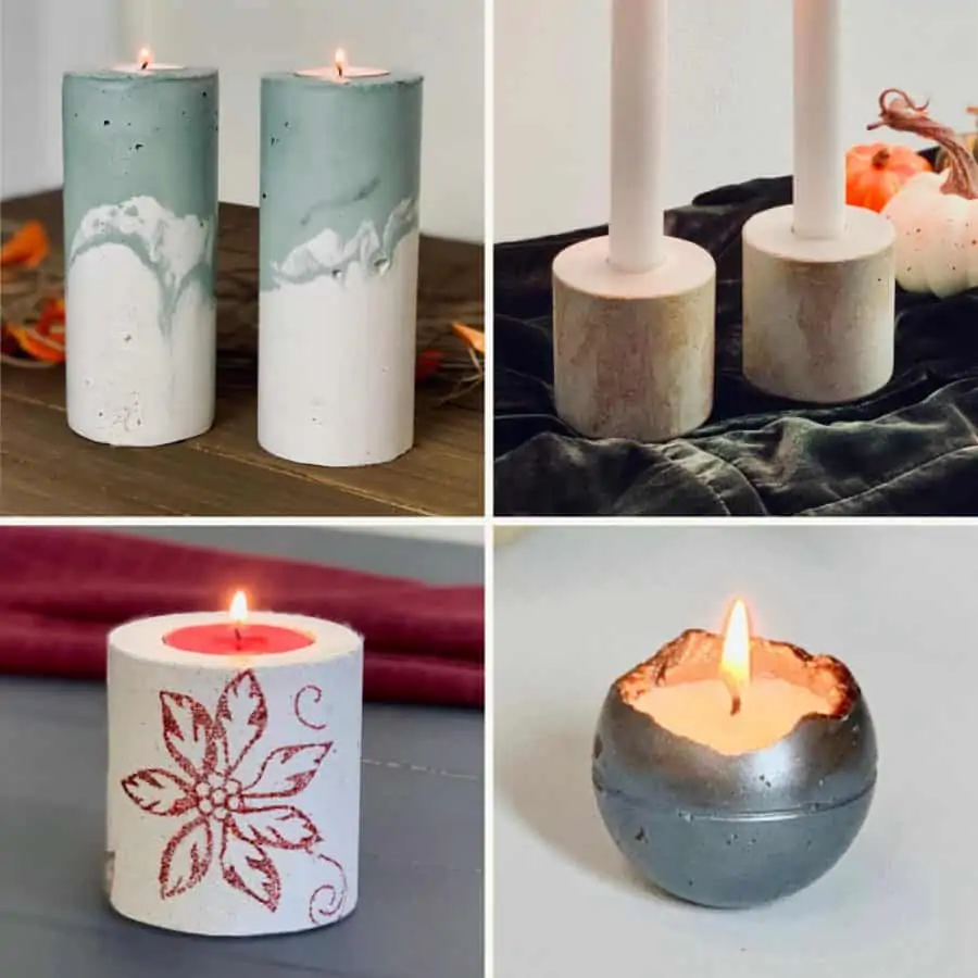 concrete candle holder ideas