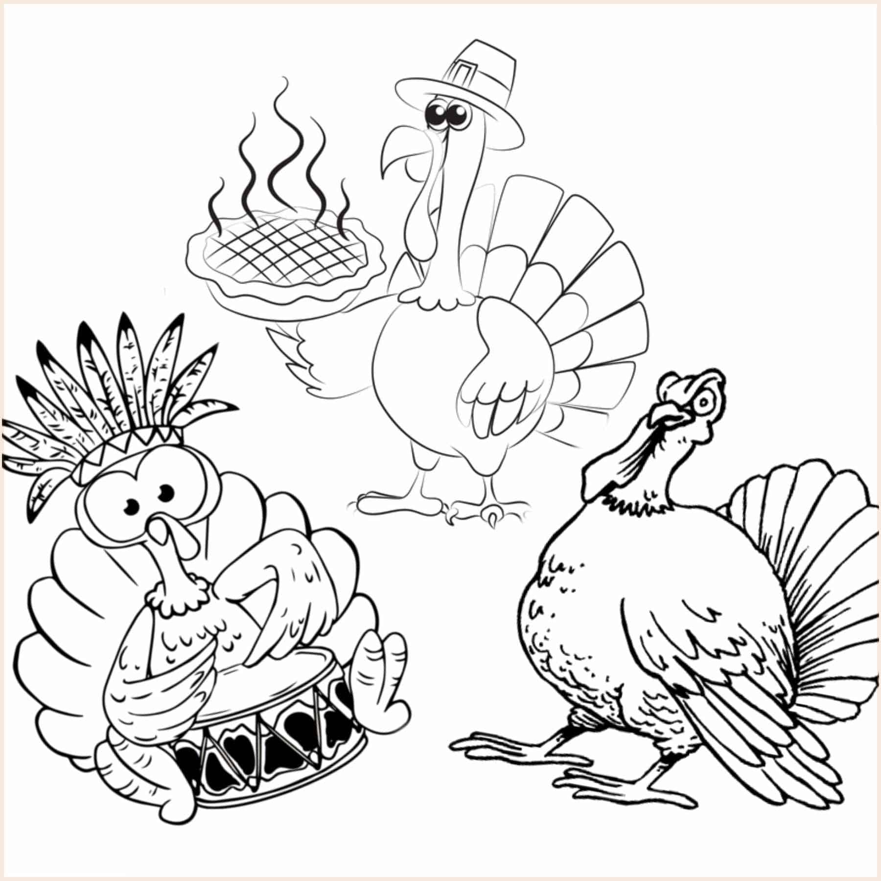 51 Adorable Thanksgiving Turkey Coloring Pages (For Free!)