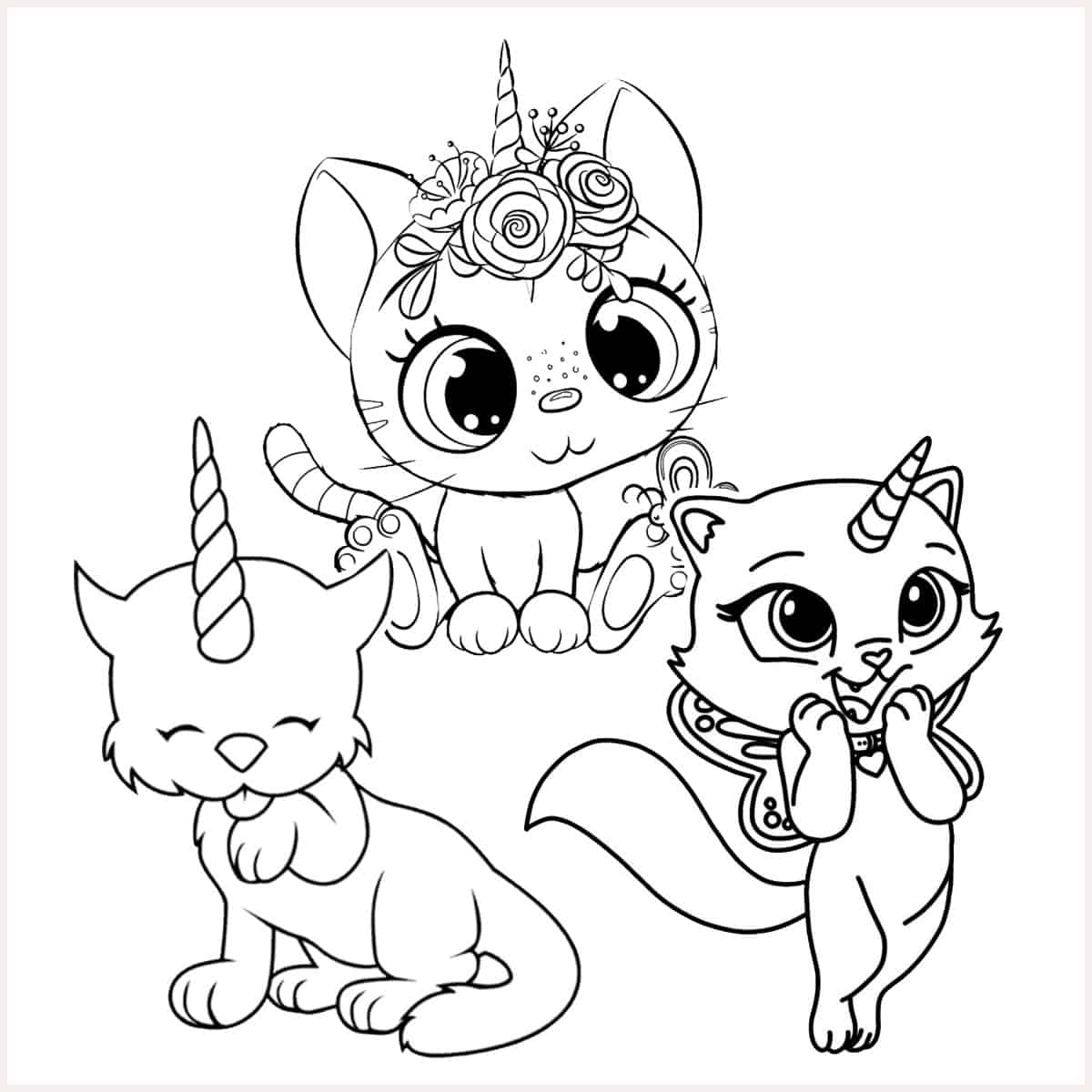41 Cutest Unicorn Cat Coloring Pages- Free!