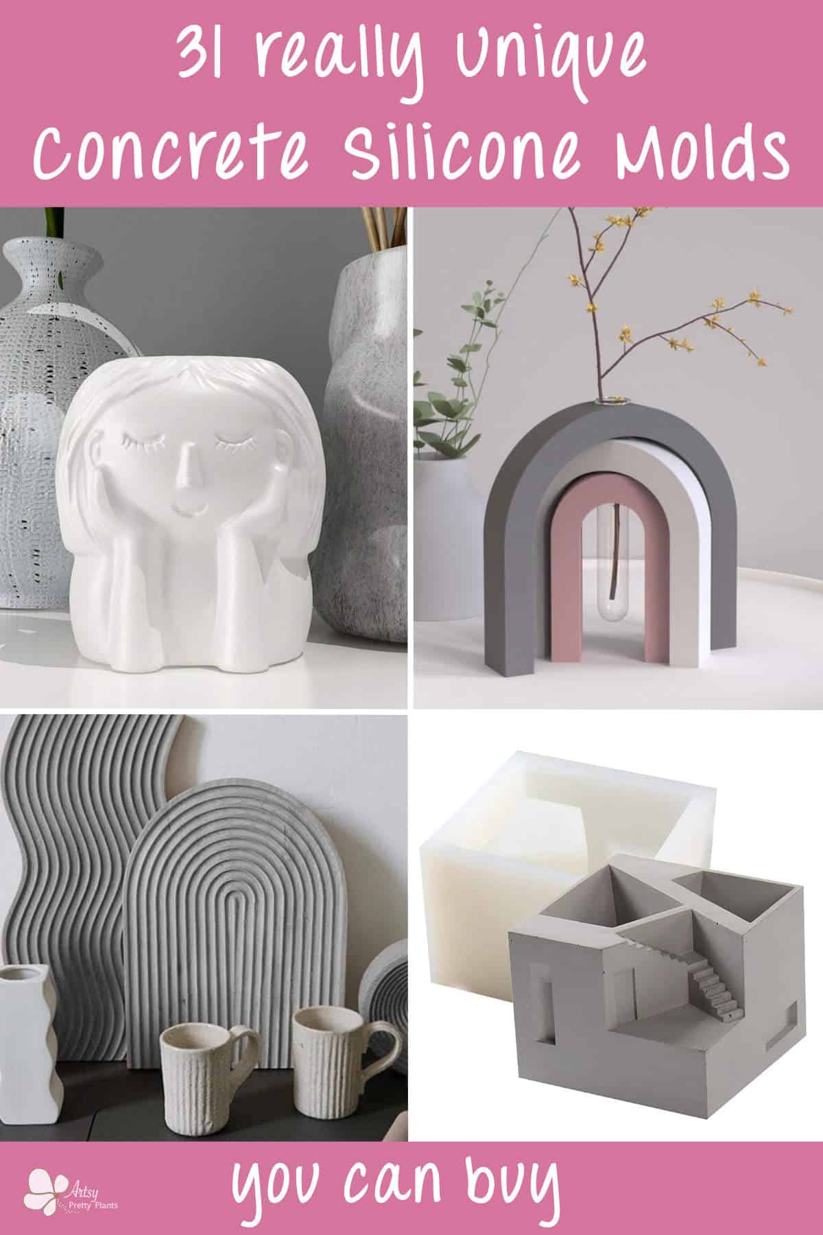 31 Unique Concrete Silicone Molds (The Best!) Artsy Pretty Plants