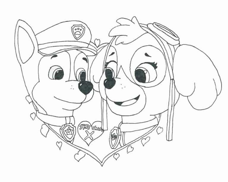 paw patrol coloring pages chase card