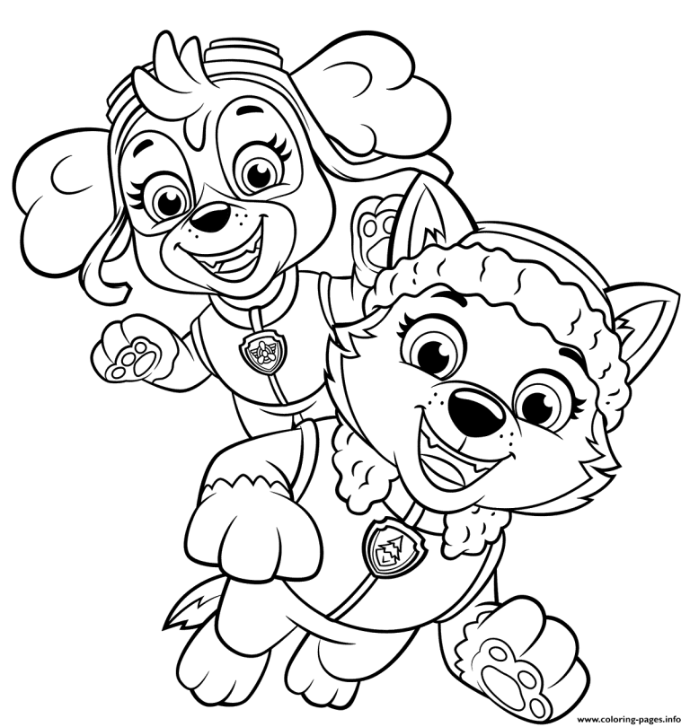 PAW Patrol Cute Skye Coloring Pages