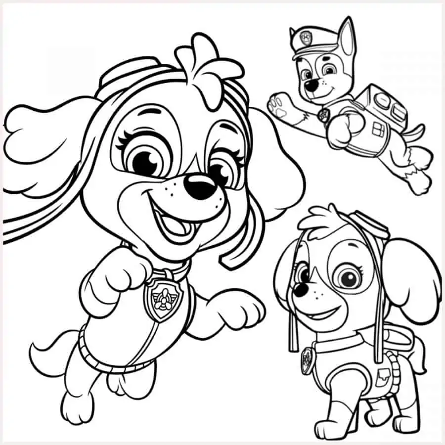 paw patrol coloring page printable