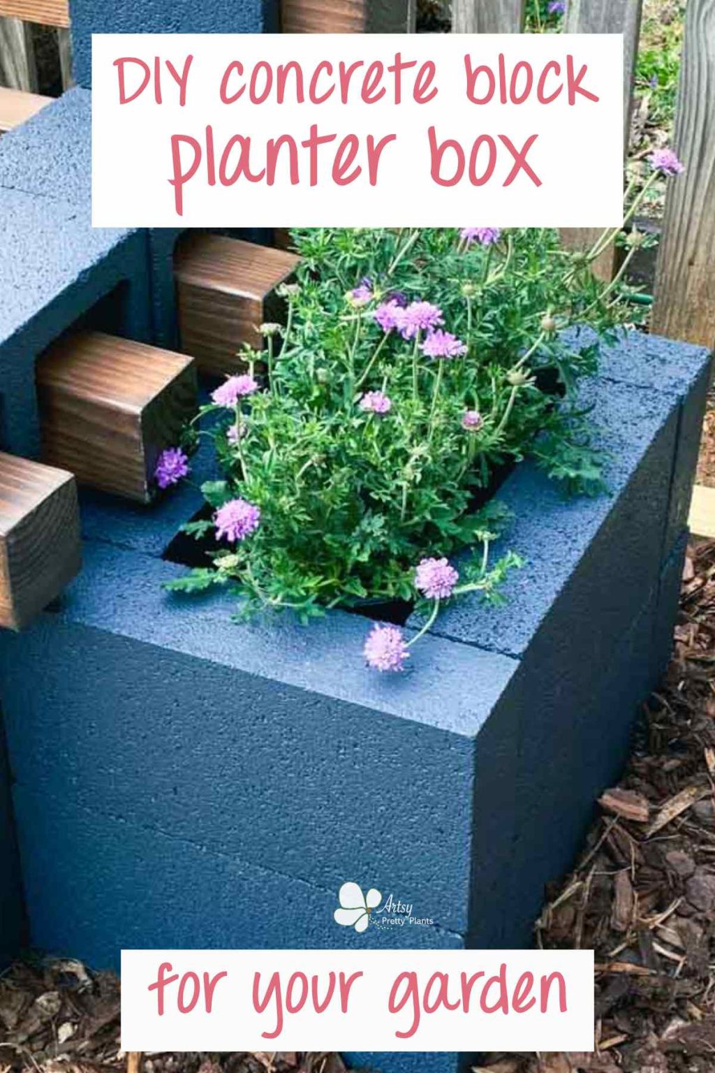 How To Make A DIY Concrete Block Planter Box Artsy Pretty Plants