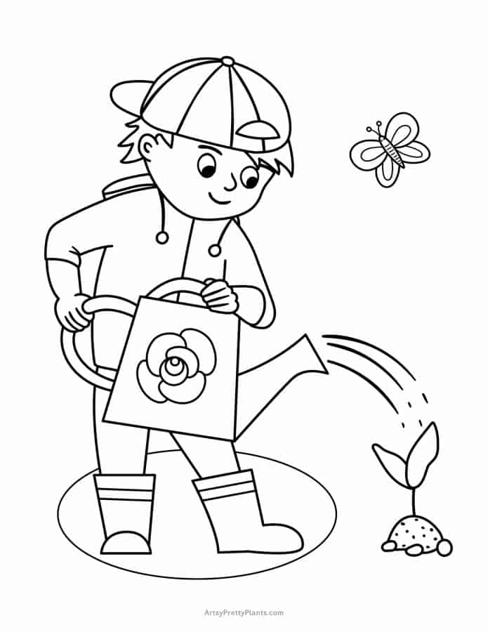 gardening colouring pages